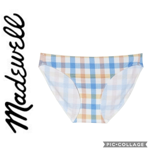 MADEWELL Jersey Bikini Rainbow Check Size X-Large - Picture 9 of 9
